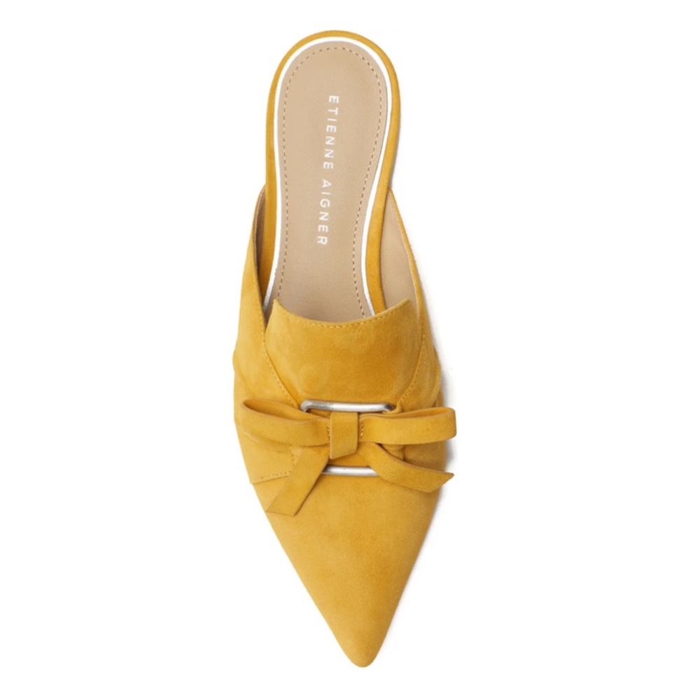 Etienne Aigner "Alana" Suede Mules | Yellow | Sz 6M